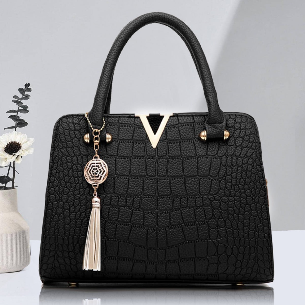 Crocodile Pattern PU Leather Handbag
