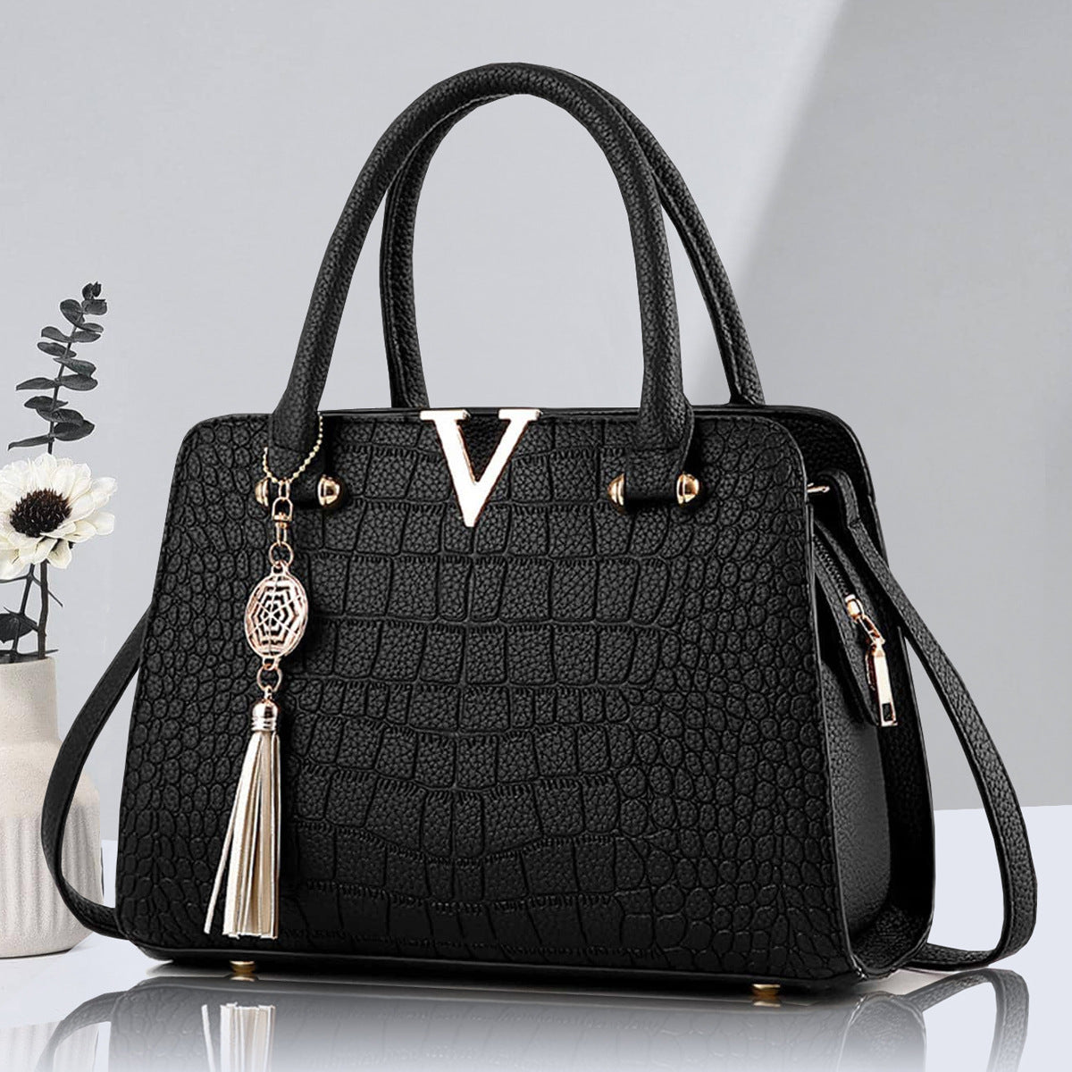 Crocodile Pattern PU Leather Handbag