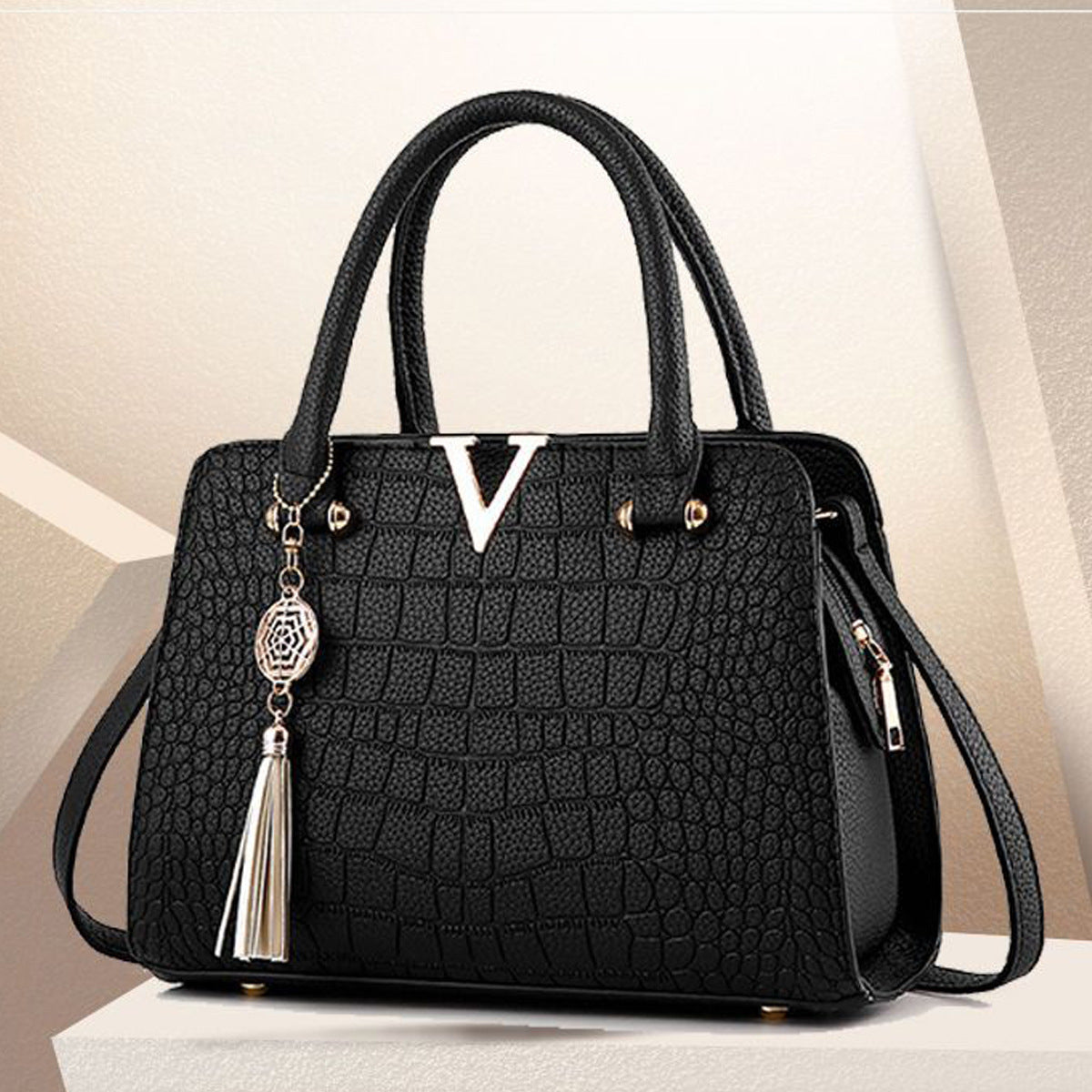 Crocodile Pattern PU Leather Handbag