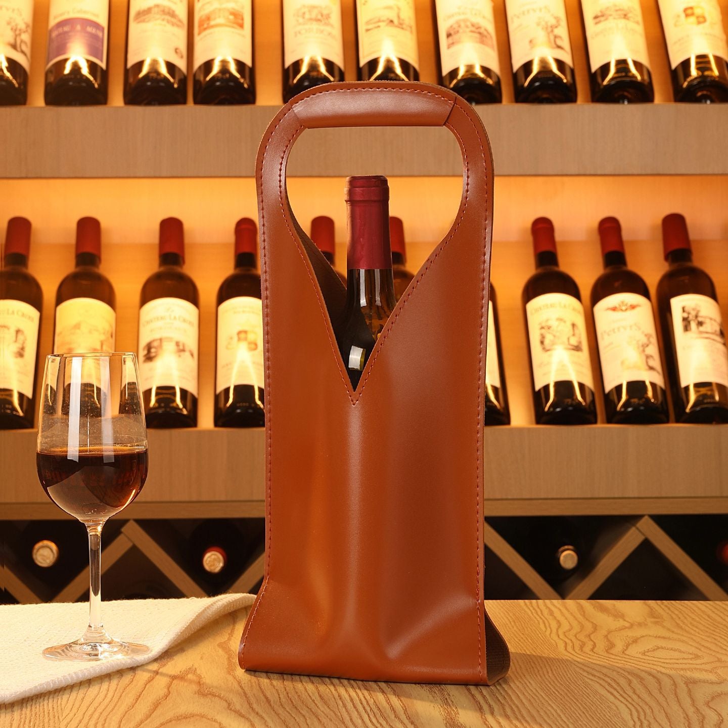 Leather Wine Bottle Bag Gift Packaging