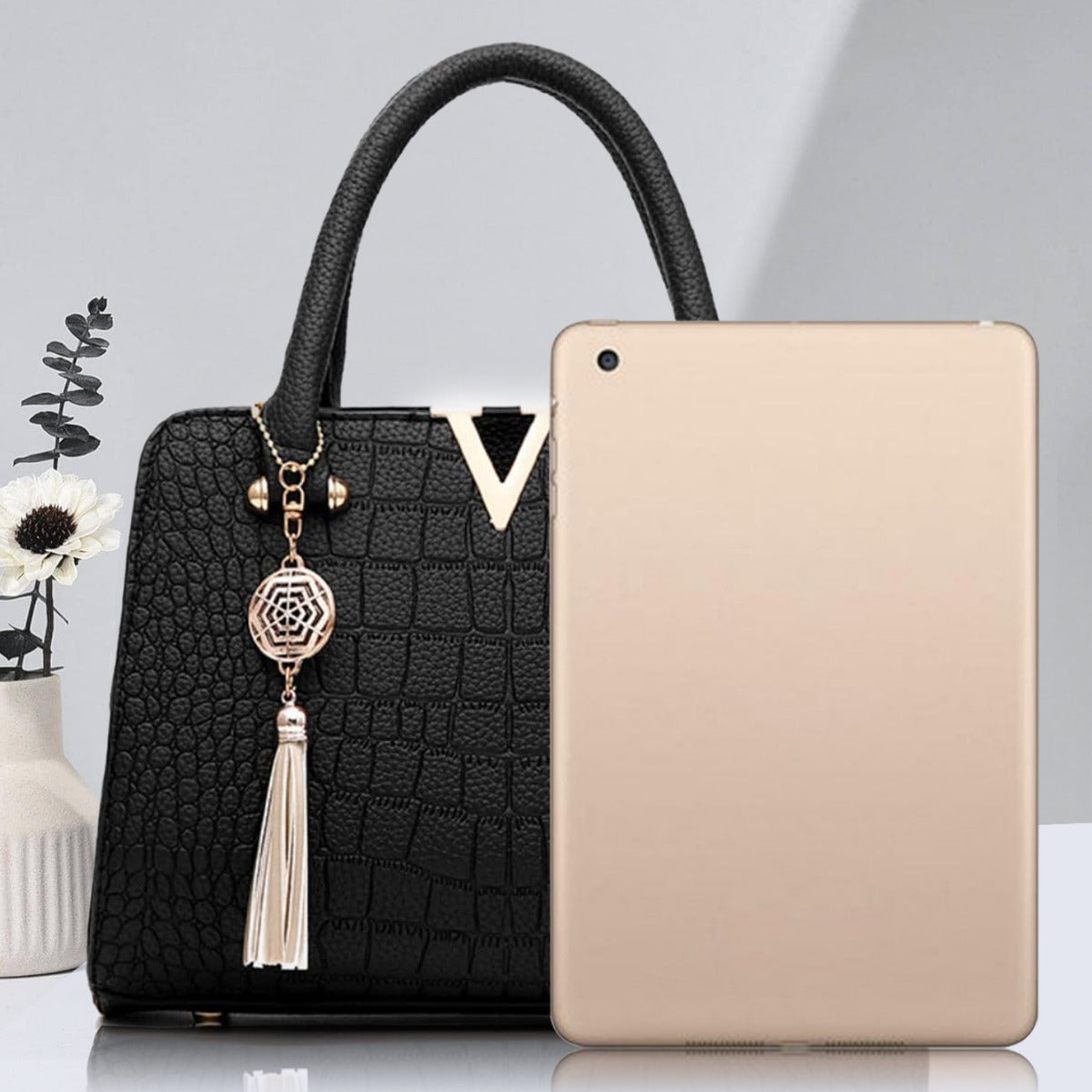 Crocodile Pattern PU Leather Handbag