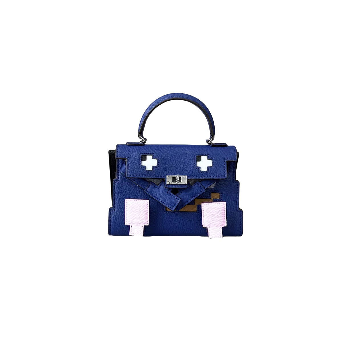 Elegant Mosaic Doll Leather Handbag